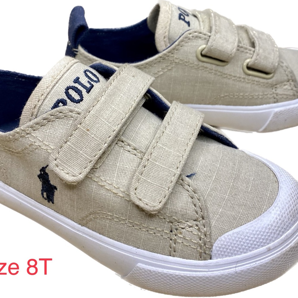 Boys Ralph Lauren Tan Dress Sneaker 8 Toddler Like New!